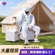 Glossy Simple Foldable Wheeled Trolley Storage Box Plastic Outdoor Camper Trunk Portable Storage Box