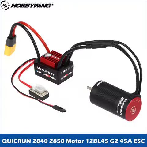 HOBBYWING Brushless Sensorless Combo QUICRUN 2840 2850 Motor 12BL45 G2 45A ESC Shaft WaterProof For 