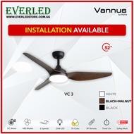 [Installation Available] ALPHA VC3 52" DC Ceiling Fan (with 25W Tri-Color LED and Remote)