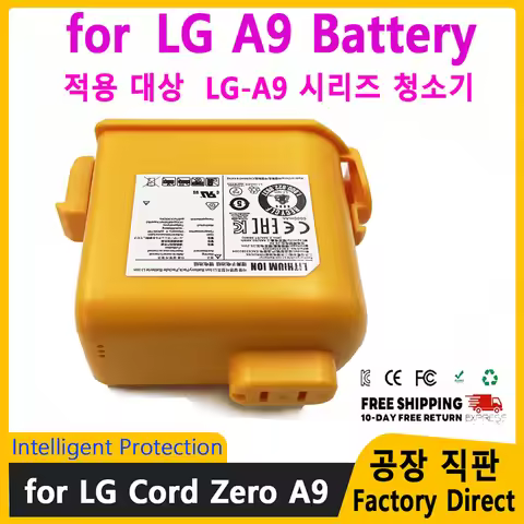 for LG CordZero A9 Battery 4000mAh 6000mAh Replacement Compatible with A9S/P9 Vacuum EAC63382204/EAC
