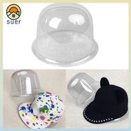 SUERHD Baseball Hat Display Rack, Brimless Cap Inner Support Bucket Hat Storage ,  Transparent Cover