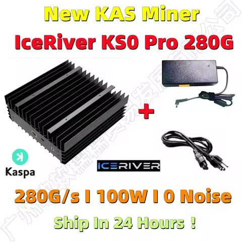 Free Ship New IceRiver KS0 Pro 280G 100W With PSU KAS Miner Kaspa Mine Machine KAS Asic Mining Profi