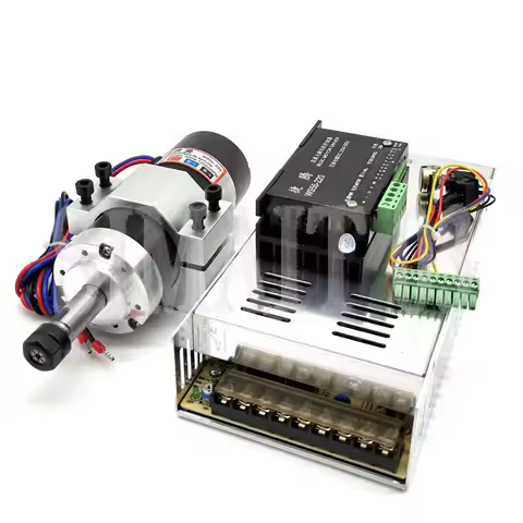 WS55-220 ER11 500W Brushless CNC Spindle Motor Kit | 4-Piece Set with Integrated Shaft & Tool Holder