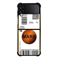Samsung Galaxy Z Flip 7 6 5 4 3 Mars Flight Ticket Case Cover