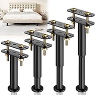 Pack of 4 Height-Adjustable Bed Feet 25-42 cm, Support Foot for Bed Frame & Slatted Frame, Metal Ret