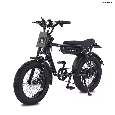 US Stock AKEZ 48V 750W Retro Off-Road Electric Bike with 13Ah Battery | Powerful Fat Tire E-Bike for