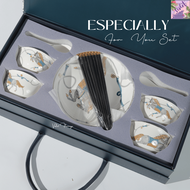 Violet Flamingo ชุดจานชามเซรามิก Especially For You พร้อมกล่องของขวัญ ลายม้า วินเทจ | เซ็ตของขวัญหรู