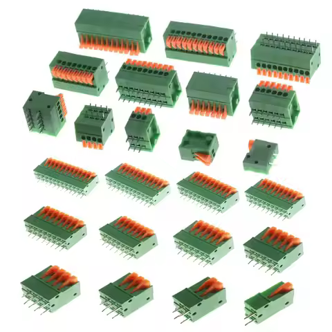 10Pcs 2.54mm Pitch KF141V KF141R Push-in Spring Screwless Terminal Block Straight/Bent Foot 1/2/3/4/