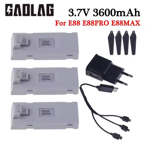 For E88 3.7V 3600mAh RC Drone Li-po Battery Replacement Battery for E88 E88PRO E88MAX E525 E525PRO E