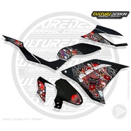 TRANSPARENT STRIPING NINJA 250 FI JAPANESE ARAI MOTIF NEW NEWEST VIRAL MOTORCYCLE STICKERELEGAN