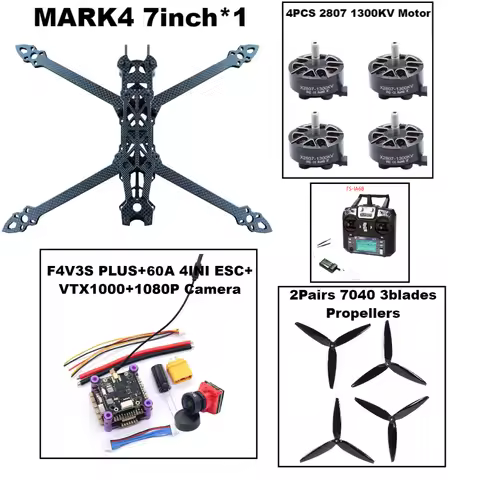 MARK4 V2 7-inch F4V3S/F4V3S PLUS Flight Control 45/60A 4INI ESC rack drone FPV carbon fiber PV Racin