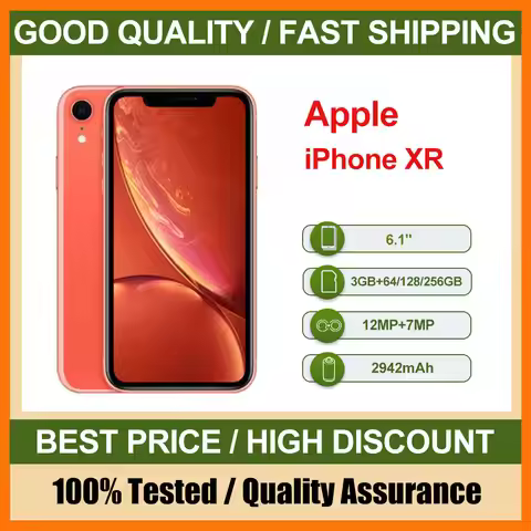Original Used Apple iPhone XR Unlocked 4G Mobile Phone Face ID 6.1" 64/128/256GB ROM 12MP IOS NFC Ca