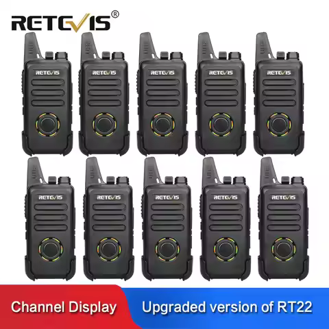 RETEVIS RT22S Mini Walkie Talkie 10pcs 2W UHF VOX Hidden Display Handy Two-way Radio Communicator Wa