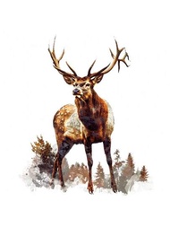 1/2入組鹿麋鹿伪装狩猎猎人貼紙，適用於T恤、汗衫、連帽衫、男女熱轉印貼紙，DIY手工藝衣服、襯衫、袋子、枕頭、帽子
