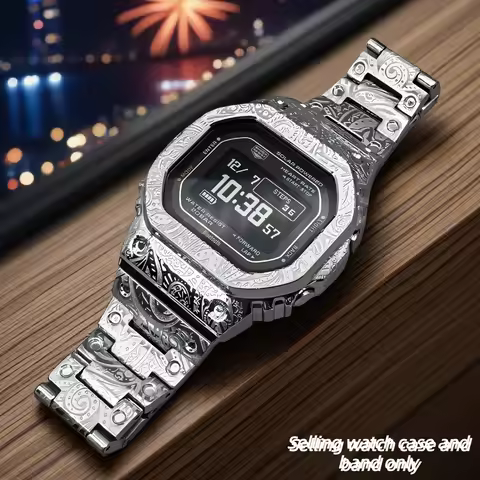 Vintage engrave Mod kit For Casio DW-H5600 DW H5600 modification Stainless Steel Metal Watch Case+Wa