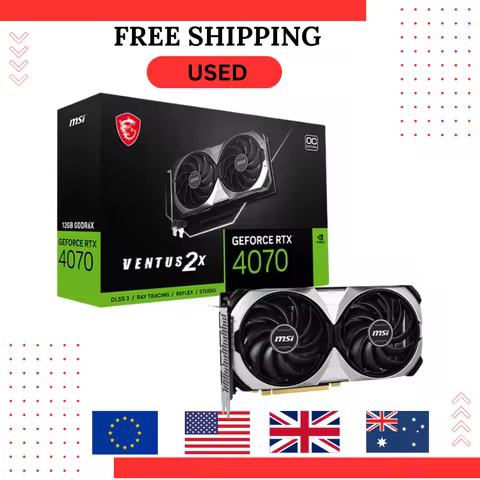 USED MSI GeForce RTX™ 4070 VENTUS 2X E 12G OC GDDR6X 4NM 192Bit 12GB Graphic Card Video Cards placa 