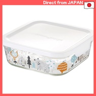 Iwaki Heat-Resistant Glass Airtight Container Shinjikato Forest Style Square 800ml B3247-SNE