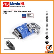 L Key SET Torx Short H&L 9 PCS (HHTT0004) / Short Hole Star Key / Tampered Torx Key Short