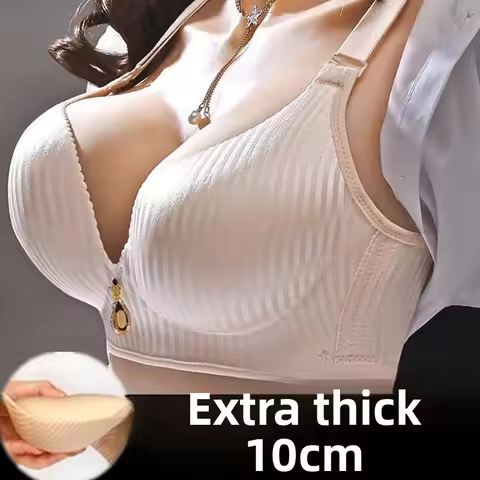 Women's 8CM Extreme Push Up Bra Wireless Side Smoothing Lift Enhance for Small Flat Chest Seamless B