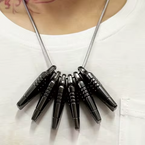 Death Stranding 2 Q-Pid 6pcs Alloy Necklace Equation Dog Tags Sam Porter Bridges Cosplay Video Game 