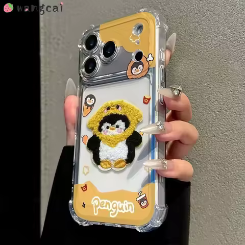 Embroidery Penguin Case For Huawei Nova Y91 Y90 Y73 Y72S Y71 Y70 Y63 Y62 Plus Y61 Y60 5 5i Pro 5T 5Z