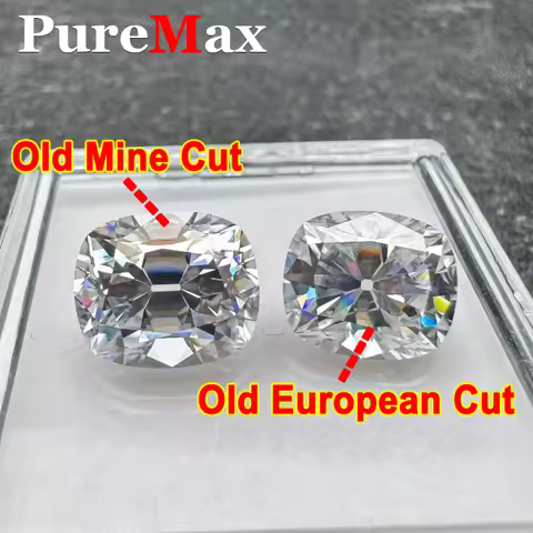 Long Cushion D Color Certified GRA Moissanite Loose Stones Asoka / Old Europe / Old Mine Cut Moissan