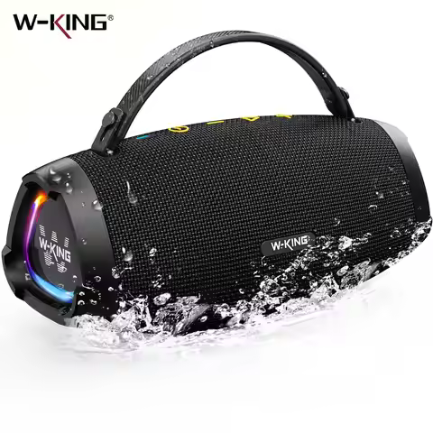 W-KING Portable Bluetooth Speaker, 40W Powerful Bass, IPX7 Waterproof, Wireless Outdoor Shower Speak
