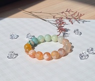 稀有彩色漸變櫻花瑪瑙 ||人緣 姻緣桃花 舒壓 辟邪 水晶手鍊