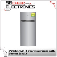 POWERPAC PPF170  2 Door Mini Fridge with Freezer (170 L) - Singapore Warranty