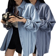 Lovito Casual Plain Button Front Washed Denim Top for Women LNE24112 (Multi-color) Lovito Atasan Den