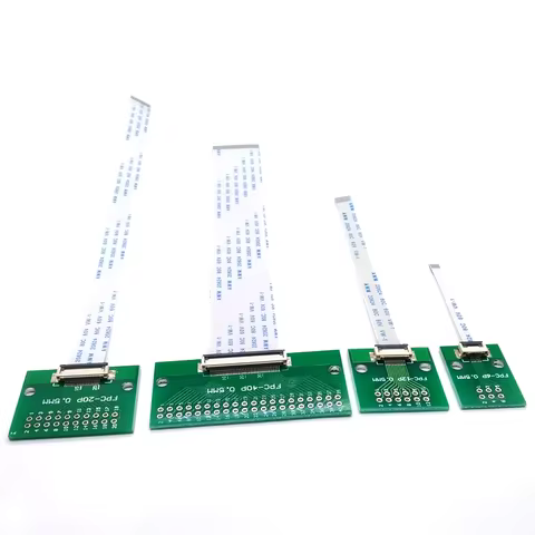 1set FFC/FPC Connector + 0.5mm Pitch 50/100/200mm Length FFC Cable 6P 8P 10P 12P 14P 20P 30P 40P 50P