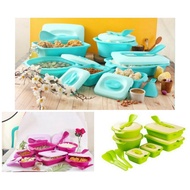 AQUAMARINE PLASTIC SERVING BUFFET PLACE SET / TRAY SET