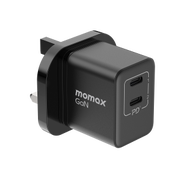 MOMAX - 雙輸出迷你充電器 35W One Plug GaN 黑色 便攜充電火牛 多功能充電器 叉電器 原装行貨