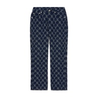 🚗 สินค้าพร้อมวส่ง 24 ชม MLB กางเกงยีนส์เเฟชั่นวัยรุ่นขายาวทรงขากว้างลายNY รุ่นMONOGRAM