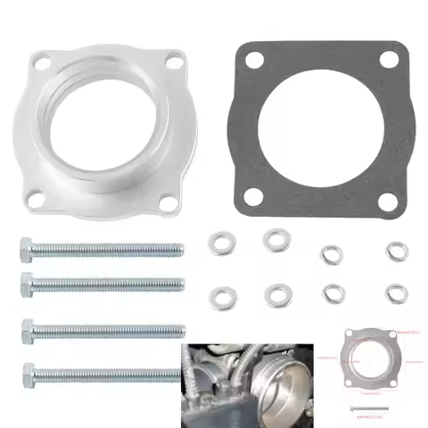 Billet Anodized Aluminum Throttle Body Spacer Silver Fit For 2001-2006 BMW 325i E46 L6 2.5L Engine P