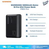 RIVERSONG 10000mAh Nemo 10 Pro Mini Power Bank PB32 Pro | 20W Fast Charging | Type-C Two-Way Input &