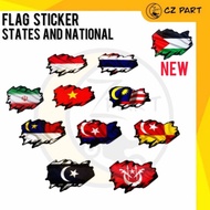 （1 pcs）FLAG STICKER STICKER BENDERA NEGARA & NEGERI NATIONAL ＆STATE PALESTIN IRAN MALAYSIA VIETNAM T