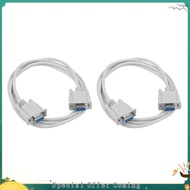 【hon02kandizi.my】2PC 5Ft F / F Serial RS232 Null Modem Cable Female to Female DB9 FTA  Connection 9 