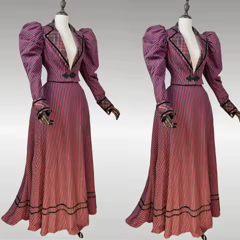 1890s 1900s Vintage Victorian Edwardian Costume Duchess Dress Downton Abbey Costume 2PC Jacket Skirt