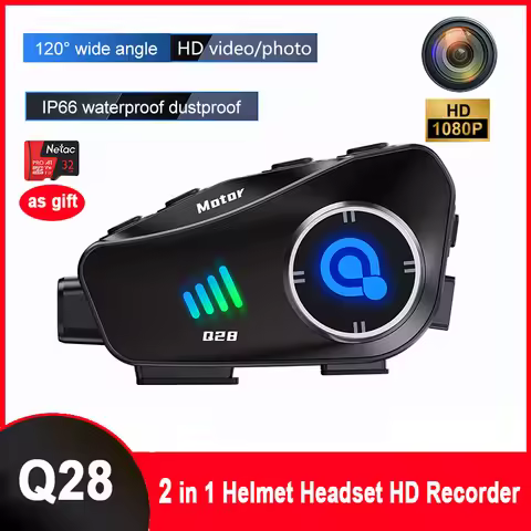 2024 Newest Motorcycle Helmets Bluetooth Headsets 1080P HD Camera Recorder TF Card as gift Waterproo