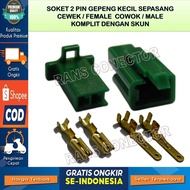 HIJAU SMALL GREEN 2 PIN MOTORCYCLE CABLE SOCKET - SOCKET - SOCKET - 2 PIN - SOCKET - SOCKET - SOCKET