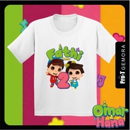 【Birthday Design】Omar & Hana Birthday Tshirt - "FREE" Add Name & Age