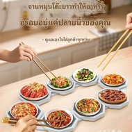 ถาดหมุน Kumall สำหรับเดสก์ท็อปหมุนได้ ชั้นวางเก็บของโต๊ะยาวทรงสี่เหลี่ยมผืนผ้า หมุนได้สำหรับบ้าน