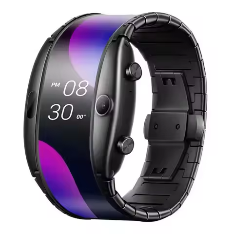 Nubia Alpha Flexible Display Smartwatch - 4G LTE Phone Watch with GPS & Heart Rate