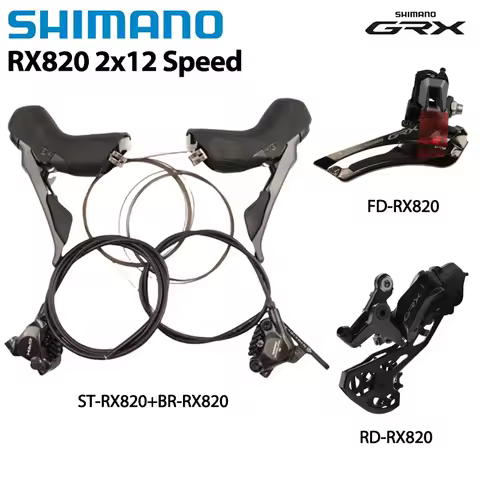 SHIMANO GRX RX820 ST+BR RD FD Groupset 2x12s Hydraulic Disc Brakes Set For Gravel Bike Bicycle