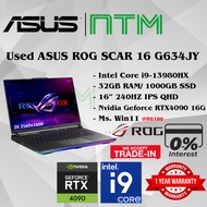 #RG180 USED ASUS ROG STRIX SCAR 16 G634JY Gaming Laptop intel i9 13980HX 32GB 1TB SSD Nvdia RTX4090 