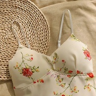 Áo 2 dây chun lưng họa tiết hoa sang chảnh Áo bra hoa nhí dáng lửng cao cấp ôm dáng phong cách Hàn Q