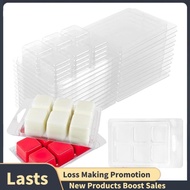 30pcs Wax Melt Container Clamshell Packaging Mold Box 6 Cavity Clear Plastic Cube Tray Wax Melt Clam