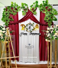 backdrop lamaran 1 set lengkap paket dekorasi tunangan wedding ukuran 2.2 meter