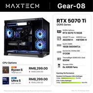 Gear-08 - GeForce RTX 5070 Ti Gaming PC | Ryzen 5 7500F / Ultra 5 225F (16GB RAM / 512GB SSD) | 3 Ye